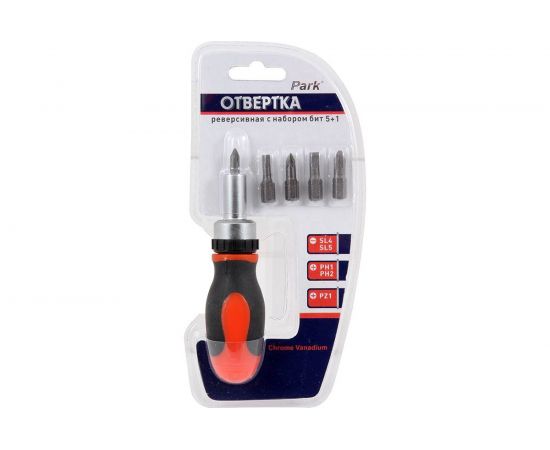 Отвертка Park реверсивная с набором бит 5+1 OTV07NB 356207 