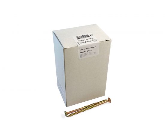 Шуруп крепежная техника жёлтый цинк 6,0x100, 100 шт. 431426 БК 