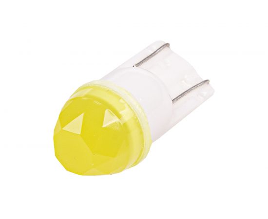 Автолампа SKYWAY диод T10W5W 12V 1SMD 1-конт керамика 3D Желтая Салон, габариты, номер, стопы S08201450 