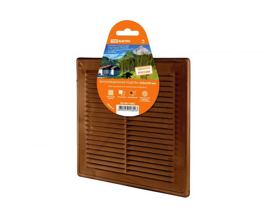 Разъемная решетка с москитной сеткой TDM ЭКО 250х250 мм коричневая SQ1807-0082 