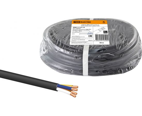 Кабель TDM ВВГнгА-LS 4х1,5 окN, PE-0,66 ГОСТ 30м SQ0117-0119 