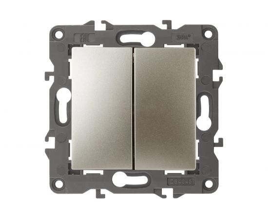 Двойной выключатель ЭРА 14-1104-04 10АХ-250В, IP20, Elegance, шампань Б0034233 
