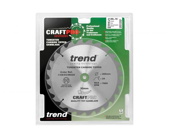 Пильный диск 260 мм 24 зуба TREND CSB/CC26024 – изображение 2