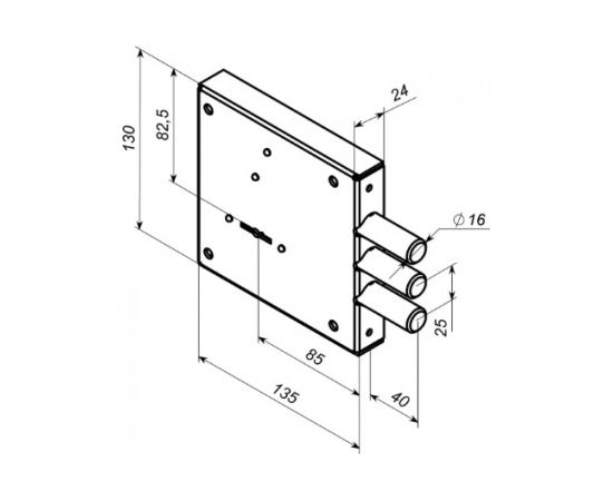 Накладной замок CERBER СК-825 116 аналог Керберос 111.11.033 2446 – изображение 2