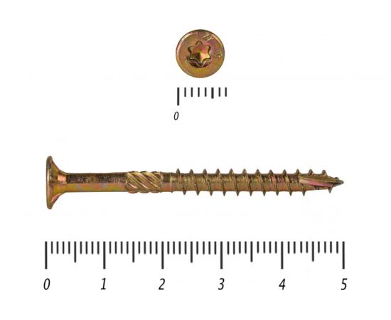 Саморезы по дереву КРЕП-КОМП ПРОФИ желтые, потайн. 3.5х50 мм 500 шт. 03550Fh – изображение 2
