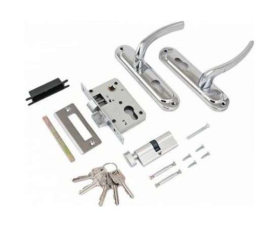 Врезной замок с ручкой Стандарт 132/50B CP (вертушка; хром) 4857 – изображение 2