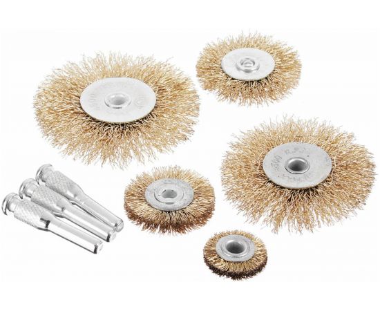 Набор щеток плоских металлических со шпильками (5 штук; 25, 38, 50, 63, 75 мм) ЕРМАК 656-034 – изображение 2