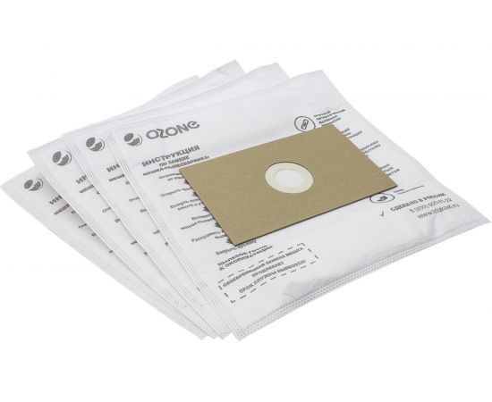 Мешки-пылесборники универсальные (4 шт; фланец 120х190 мм; отверстие 50 мм) OZONE UN-02 – изображение 2