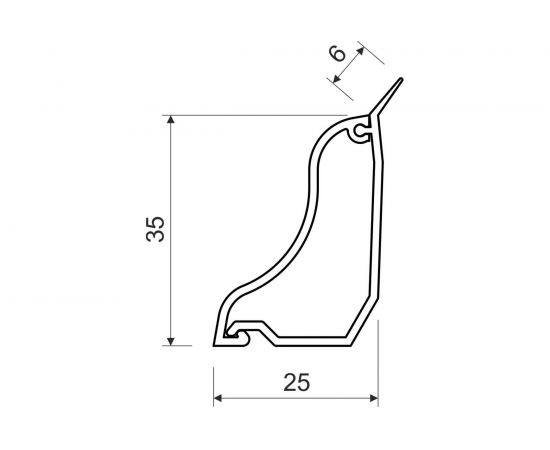Плинтусный кабельный канал KOPOS 35х25 комплект 2 метра LP 35_SD – изображение 2