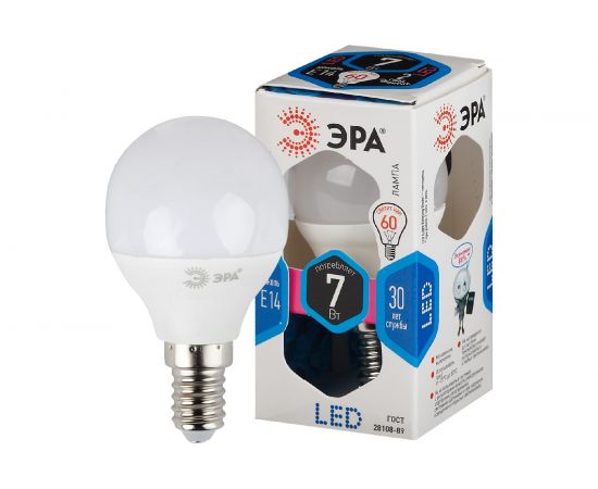 Светодиодная лампа ЭРА LED smd P45-7w-840-E14 Б0020551 – изображение 3