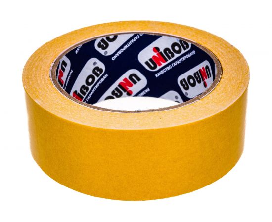 Двухсторонняя клейкая лента UNIBOB 38 мм х 25 м полипропилен 214983 – изображение 3