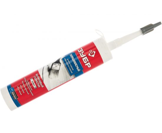 Акриловый герметик ЗУБР 280 мл, универсальный, белый 41231-0 – изображение 3