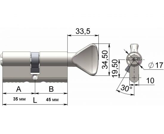 Цилиндровый механизм CRIT P238 35/45 Хп 03073 – изображение 4