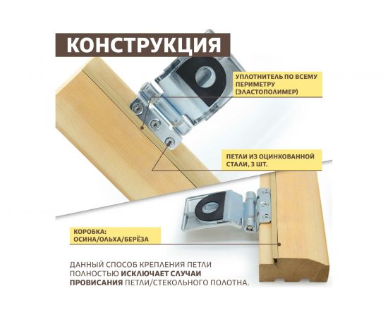 Дверь для бани DoorWood Бронза, 1900х700 мм УТ-00011422 – изображение 4