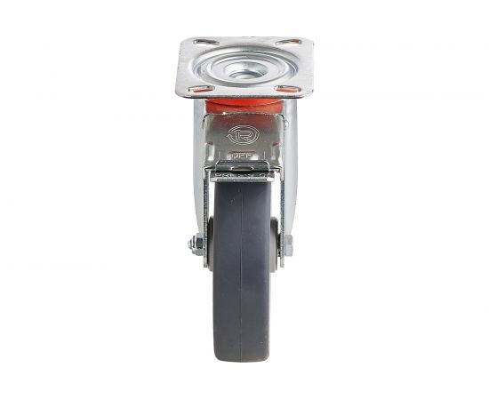 Колесо с вращающейся опорой, пластиной крепления и передним тормозом (100 мм; 100 кг) Tellure rota 716602 – изображение 5