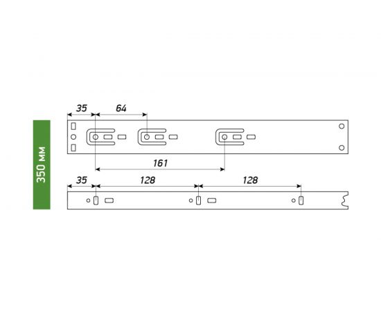 Шариковые выдвижные направляющие Laurus 350мм с доводчиком комплект 09423 – изображение 5