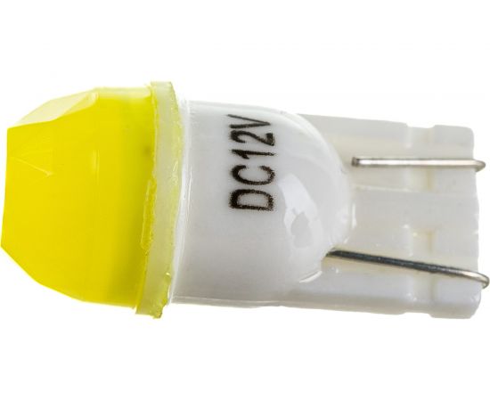 Автолампа SKYWAY диод T10W5W 12V 1SMD 1-конт керамика 3D Желтая Салон, габариты, номер, стопы S08201450 – изображение 5