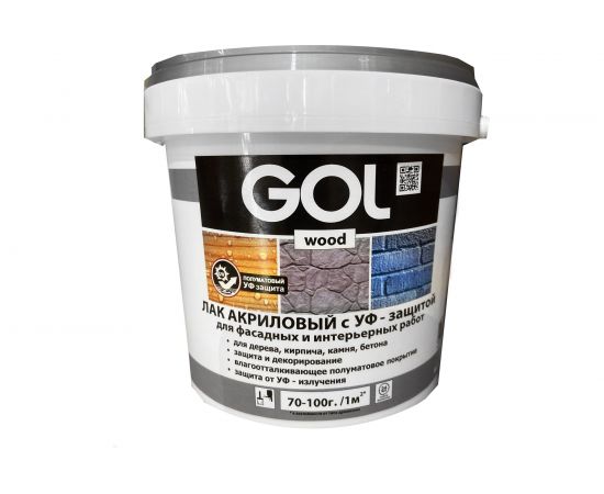 Морозостойкий акриловый лак с УФ-защитой Palizh GOL wood полуматовый 0,9 кг 11605643 