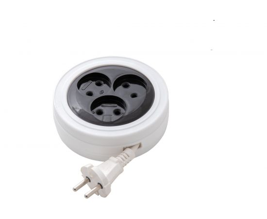 Удлинитель-рулетка АБК-СИЛА Р16-008, 3 гнезда, 3 м, ПВС 2х0,75, 10А/220В/2200Вт 1 шт 2200001 