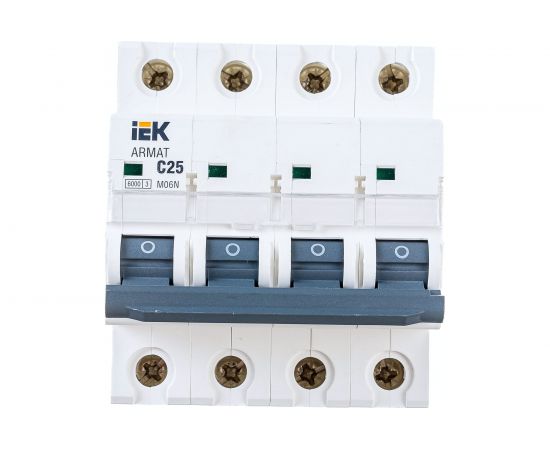 Автоматический выключатель IEK ARMAT M06N 4P C 25А AR-M06N-4-C025 