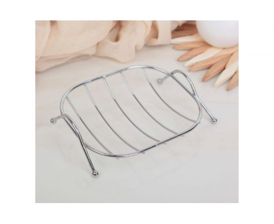 Мыльница Доляна овальная, на ножках, 10х12х3 см 405018 