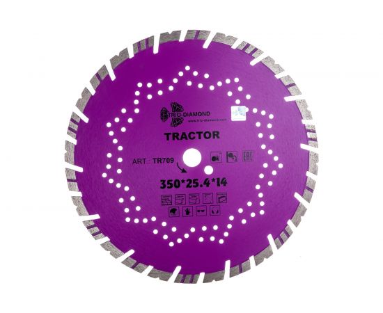 Диск алмазный отрезной Tractor (350х25.4х14 мм) TRIO-DIAMOND TR709 