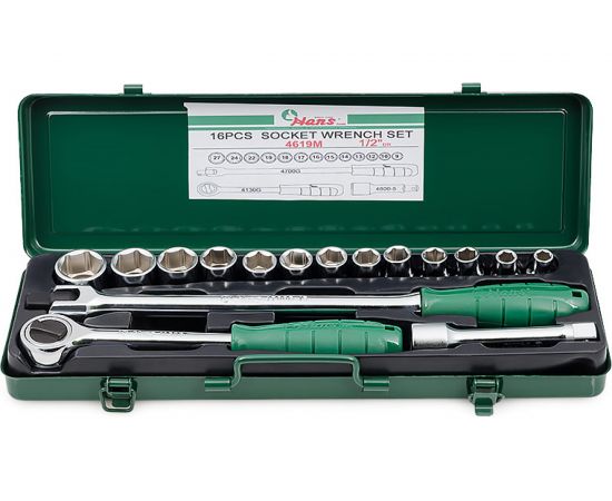 Комплект 6-гранных головок Hans 16 предметов 4619M 