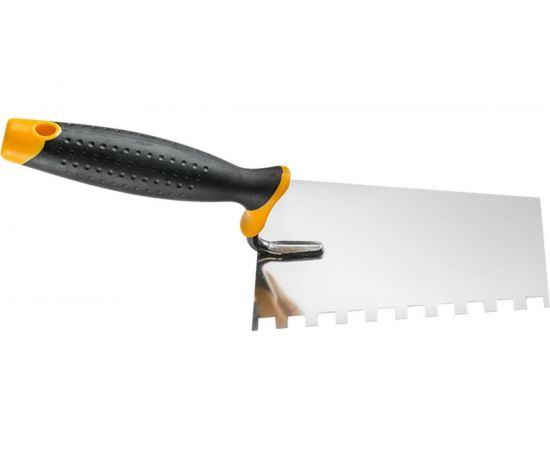 Кельма HARDY зубчатая, серия 28, нерж.сталь,16x11см, зуб.8x8мм, ручка 2K 0810-281708 