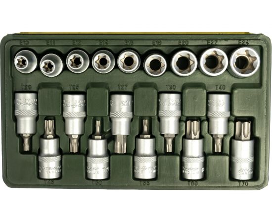 Набор головок TORX и головок со вставкой TORX 1/2 19 предметов Дело Техники 623719 