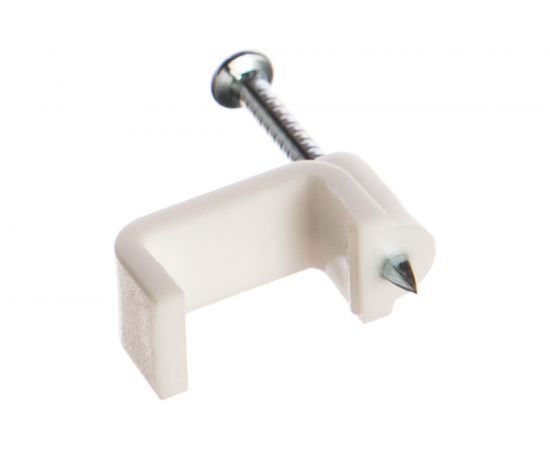 Пластиковая плоская скоба с гвоздем FORTISFLEX СПП 12 20шт 49455 