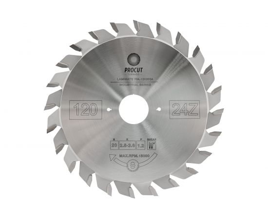 Диск подрезной конический (120x20x3.0/4.0/p=2.2 мм; z24) Conical tooth PROCUT 756.1202024 