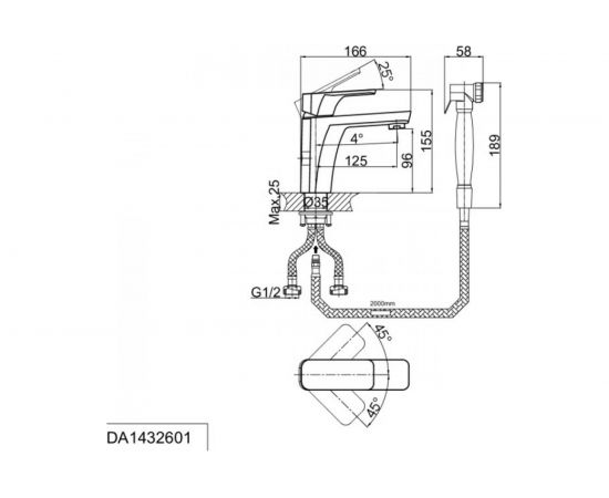 Смеситель для раковины D&K с гигиеническим душем DA1432601 – изображение 2
