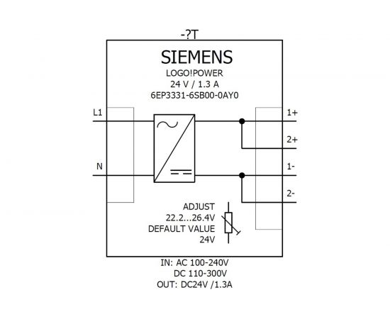 Блок питания Siemens LOGO!POWER 100-240В 24В 1.3A 6EP33316SB000AY0 – изображение 2