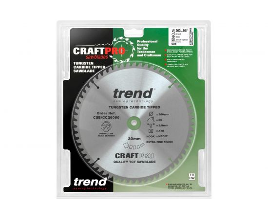 Пильный диск 260 мм 60 зубьев TREND CSB/CC26060 – изображение 2