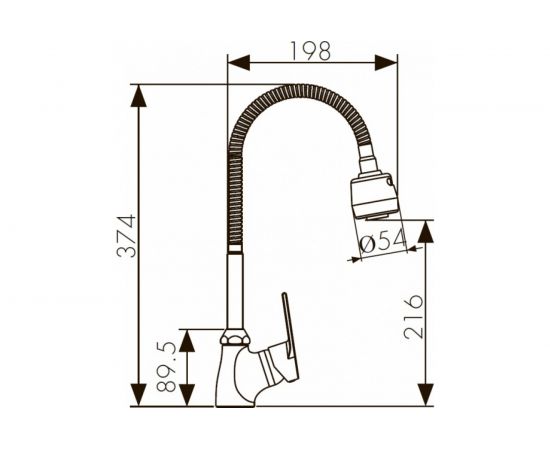 Смеситель для кухни KAISER ECO боковой, гибкий излив, O35 00066 – изображение 2