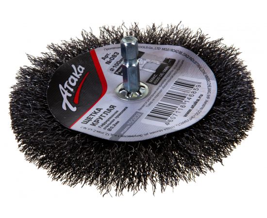 Дисковая гофрированная щетка Атака №083 5410006120 d 100 для дрели шестигранный хвостовик 22387 – изображение 3