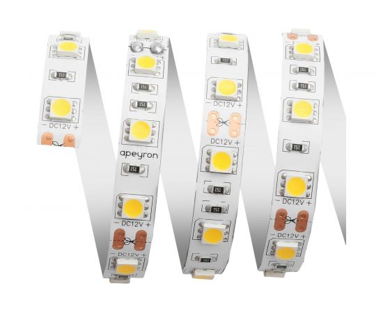Светодиодная лента Apeyron 12В, 14,4Вт/м, smd5050, 60д/м, IP20, 700Лм/м, ширина подложки 10мм/129 – изображение 5