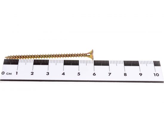 Набор для крепления ВИРТУОЗ дюбель 6x50 К, шуруп 4x60 потайная головка, желтый цинк, 100 шт. 550-00552 – изображение 5