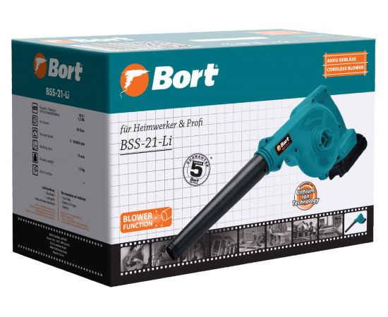 Аккумуляторная воздуходувка BORT BSS-21-Li 93413397 – изображение 6