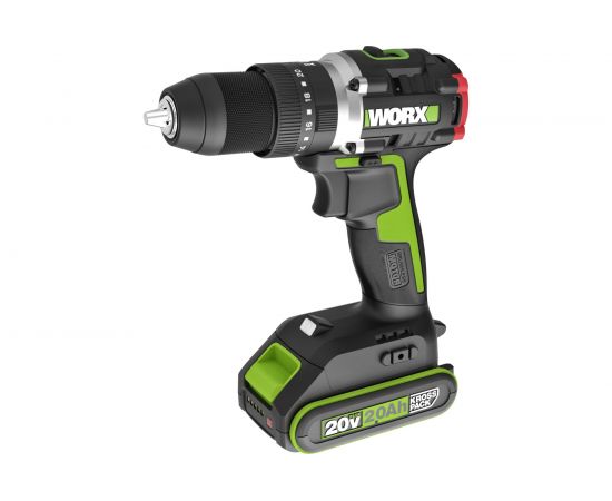 Аккумуляторная дрель-шуруповерт WORX Professional ударный, бесщеточный 20В, 60Нм, 2Ач х2, ЗУ 1.2 Ач, сумка WU369 – изображение 2
