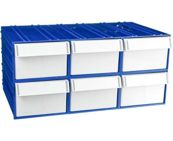 Пластиковый короб СТЕЛЛА-ТЕХНИК 140x250x100 мм, комплект 6 штук C-2-К6-синий-белый – изображение 2