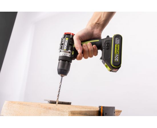 Аккумуляторная дрель-шуруповерт WORX Professional WU182 бесщеточный 20В, 60Нм, 2Ач х2, ЗУ 2 Ач, сумка WU182 – изображение 2