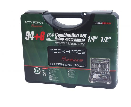 Набор торцевых головок и вставок 1/2 & 1/4DR 6-гранных ROCKFORCE RF-4941-5-PREMIUM 94+6 – изображение 3
