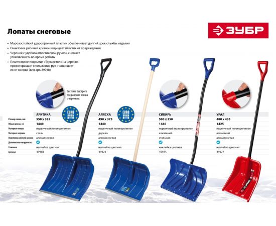 Снеговая лопата Зубр Сибирь 39925 – изображение 6
