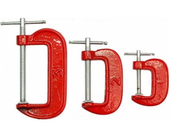 Набор столярных струбцин TOYA 3 предмета 25,50,75мм 38830 