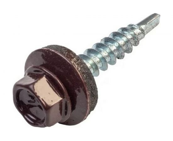 Кровельный саморез Качественный КРЕПЕЖ коричневый RAL 8017, 4.8х29 мм, 85 шт 0300115 КЧ 