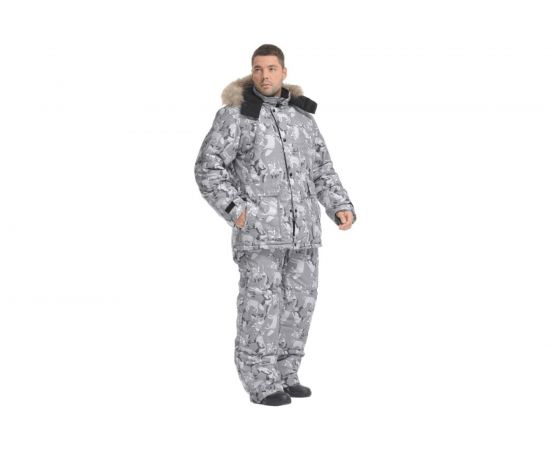 Утепленный костюм Sobol ХАНТЕР, волки, серый Кос 463/ 96/182 