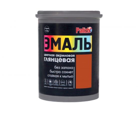 Акриловая эмаль PALIZH глянцевая 603 красно-коричневая 1кг 1/6 11605612 