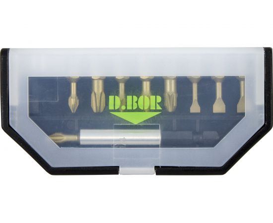 Набор бит TiN-half 10 шт с магнитным держателем D.BOR D-SET-10A-1-TIN 