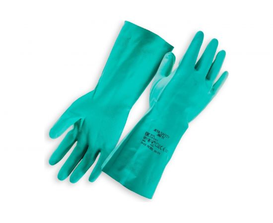Химические нитриловые перчатки Jeta Safety зеленые JN711-XXL 